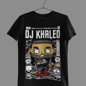 DJ Khaled Pop Cartoon Print Half Sleeve T-Shirt